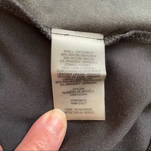 ❤️SOLD❤️ ALICE + OLIVIA BLACK LAMBSKIN LEATHER SIDE PANEL LEGGING BLACK SZ 6 - Picture 10 of 11